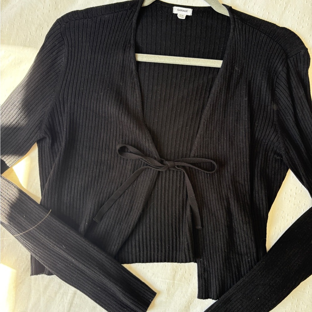 Garage Black Ribbed Women's Cardigan